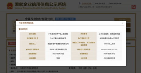 榮盛發(fā)展5.93億中冀投資股權遭凍結 企業(yè)自有資金投資面臨流動性考驗